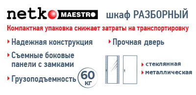 Шкаф настенный 9U серия WMA (Wall Maestro) (600х450х500), передняя дверь металл, разборный, серый  Netko  "А"